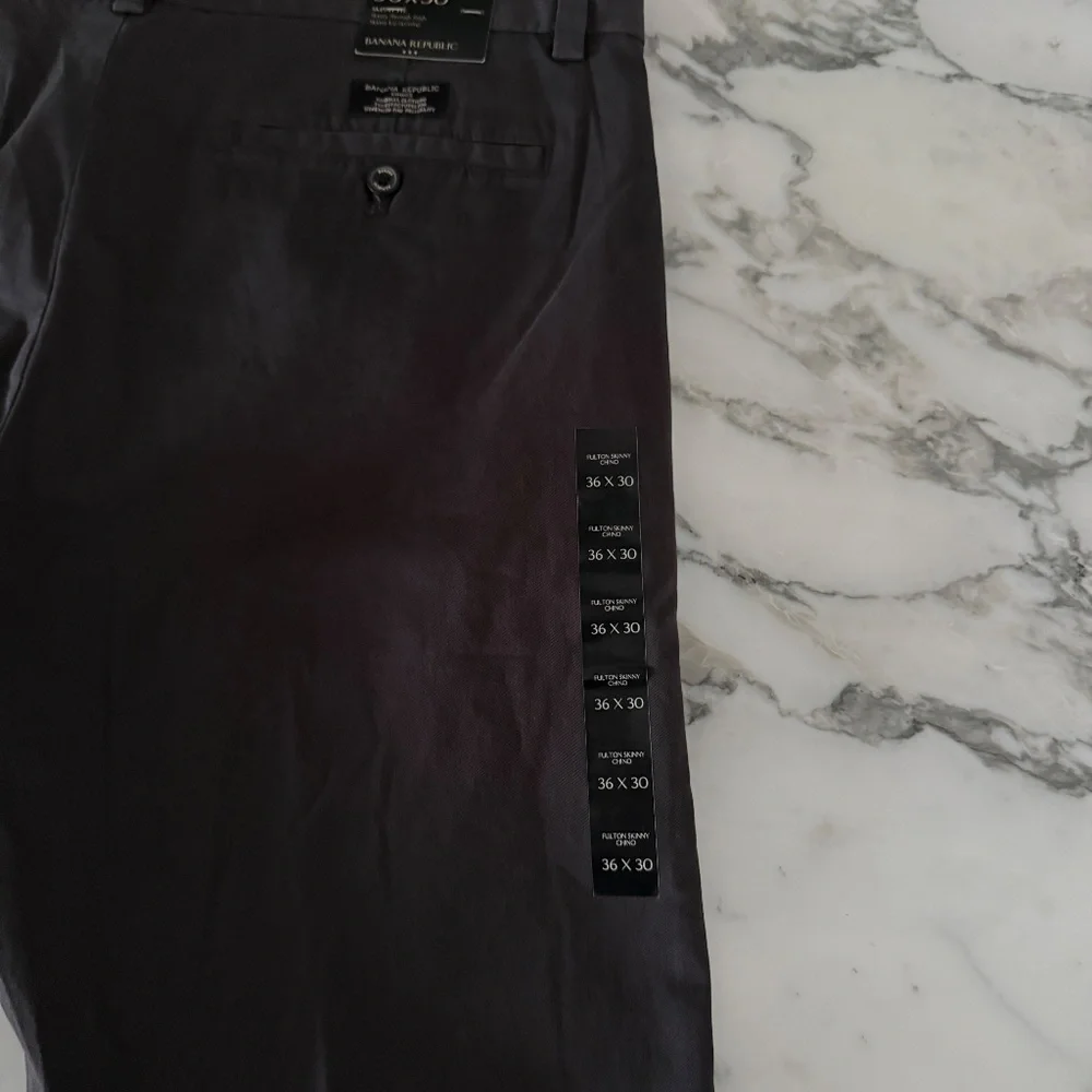 Banana‎ Republic Men's Casual 100% Cotton Black Pants, Size 36